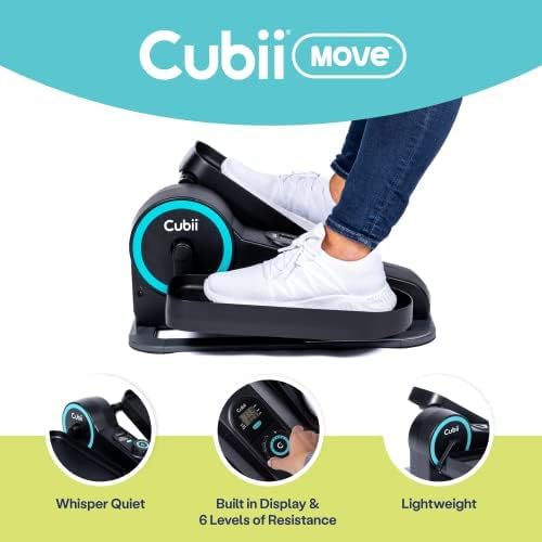 Cubii Move - Under Desk Elliptical Bike | Portable Seated Exerciser with Adjustable Workout Levels for Adults & Seniors