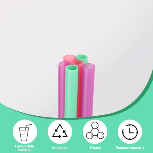 6-Pack Replacement Straws for Owala FreeSip - Purple, Red, Green
