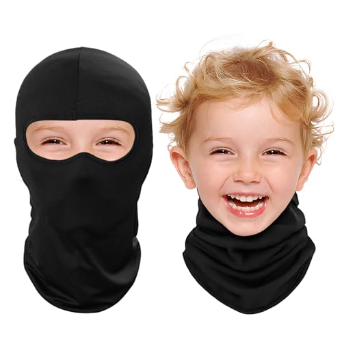 Kids Balaclava Ski Mask - Black (Thin) - 1-3 Pack
