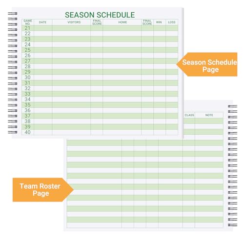 Suituts 8.5x11 In Basketball Scorebook for 40 Games - Side by Side Stats Tracking, High School & League Use, 1 Pack