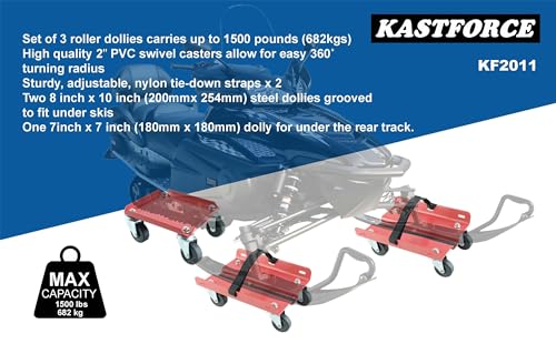 Snowmobile Dolly Set with Heavy Duty Straps - 1500 lbs Capacity