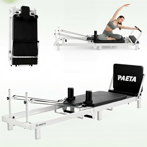 86" Foldable Pilates Reformer Machine with Jump Board - Black