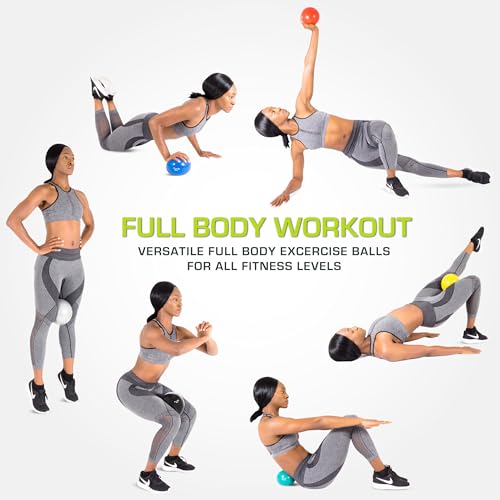 Weighted Toning Exercise Balls for Pilates & Yoga - 2 lb Aqua