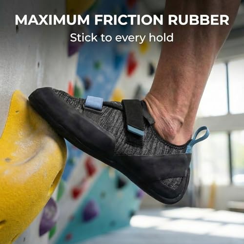 Ziitop Mens Climbing Shoes with Dual Hook-and-Loop Closure