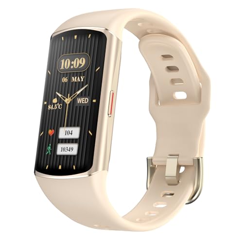 Smart Watch Fitness Tracker - 24/7 Health Monitor, IP68 Waterproof - Champagne Gold