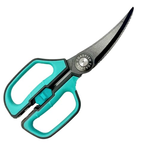 Toadfish Ultimate Saltwater Fishing Shears with Sheath and Non-Slip Handles