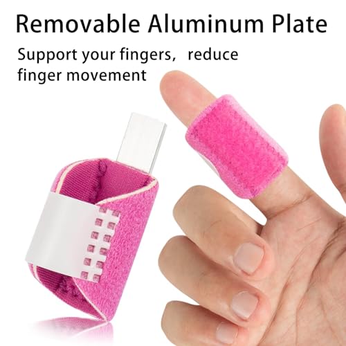 Finger Splints for Trigger Finger - 6 Pcs Set (Pink, Grey, Blue, Black, Rose Red)