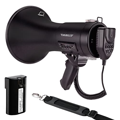 50W Bluetooth Megaphone with Siren & Recording - Matte Black