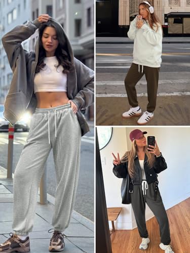 ATHMILE Women’s Baggy Grey Lounge Sweatpants Small - Casual Joggers