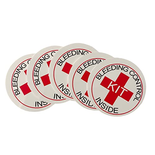Bleeding Control Stickers - 5 Pack, 2" Diameter Labels