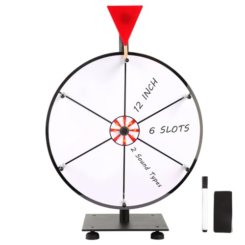 Hooomyai 12 Inch Heavy Duty Prize Spinning Wheel with Iron Base & 6 Slots - Tabletop Version