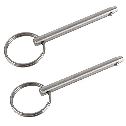 Quick Release Pins - 2 Pcs, 1/4" Diameter, 3" Length - Marine Grade Stainless Steel