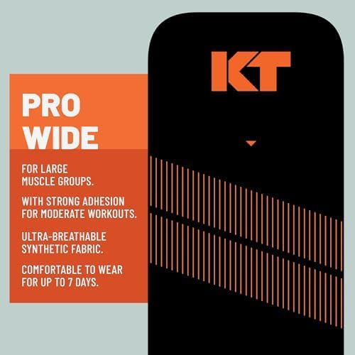 KT Tape - Pro Synthetic Kinesiology Athletic Tape | 10 Precut Wide Strips for Enhanced Support