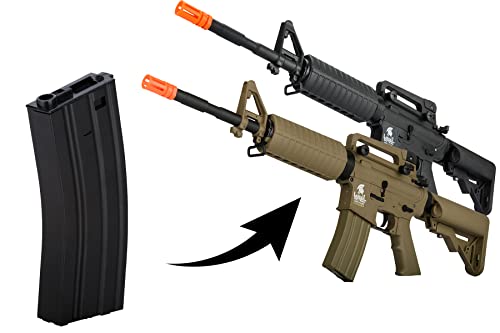 High Capacity 300 Round Airsoft Magazine - Metal Shell - Black