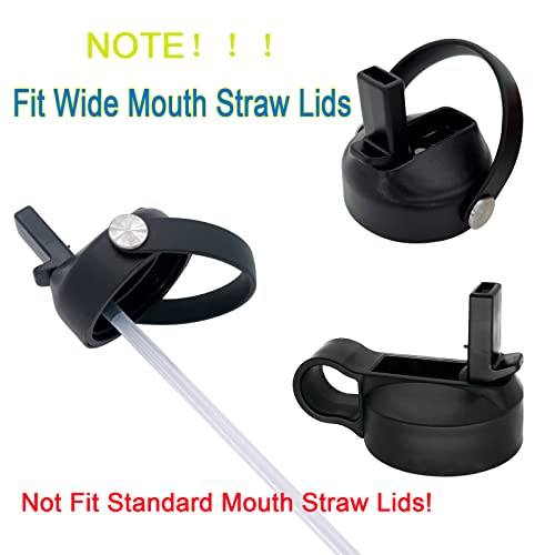 Replacement Straws for Wide Mouth Water Bottles with Cleaning Brush - 3 Pack