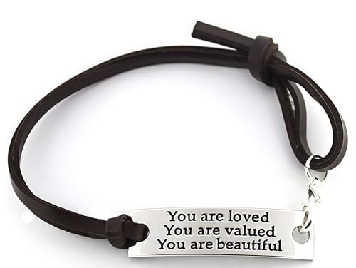 Inspirational Adjustable Leather Bracelet - You Are Loved