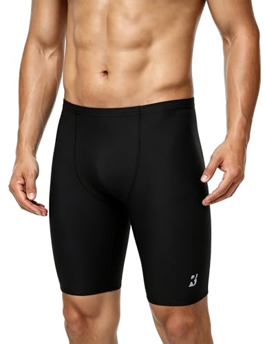 Men's Swim Jammers, 8-9 Inch Racing Training Swimming Shorts UPF 50+