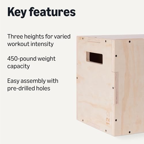 Plyometric Jump Box - 3-in-1 Adjustable Height 14"x12"x16"