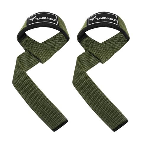 Padded Neoprene Lifting Straps for Weightlifting - Green
