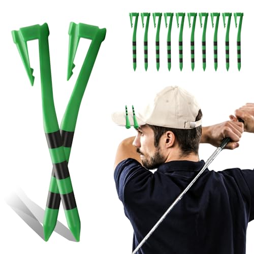 3 1/4 Inch Plastic Golf Tees with Hat Clip - 20 Pack, Green