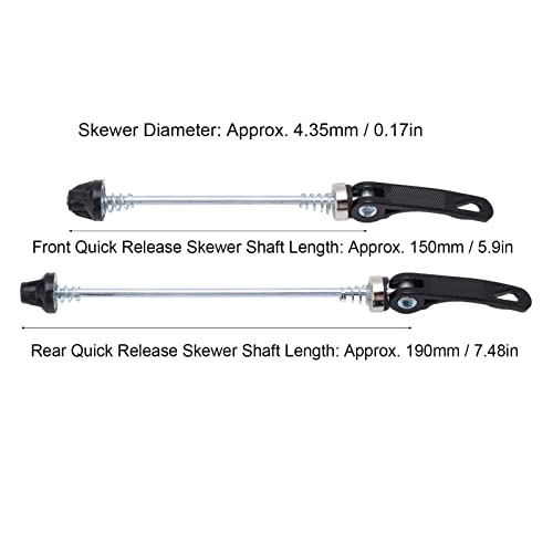 Bicycle Quick Release Skewers - 150mm Front & 190mm Rear