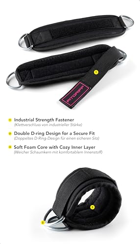 Ankle Straps V3 for Cable Machine - Comfortable Leg Exercise Equipment