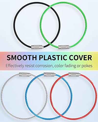 6-Inch Heavy Duty Stainless Steel Keychain Cable - 20 Pack