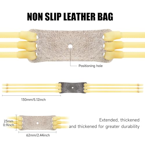 Green Three-Strand Rubber Slingshot Bands 4-Pack for Hunting & Recreation