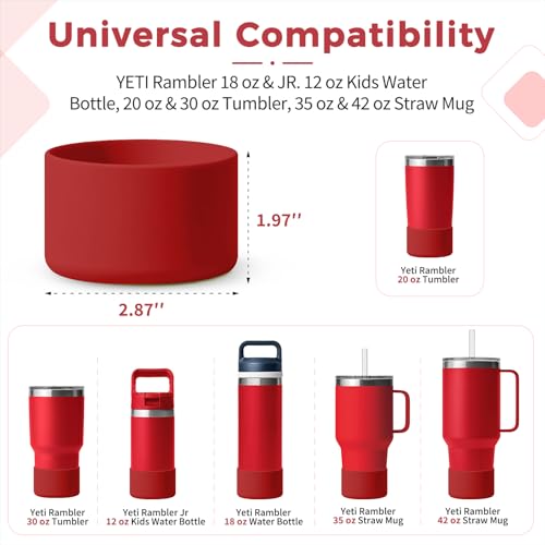 Silicone Tumbler Boot for Yeti Rambler 12/18oz & 20-30oz - Rescue Red