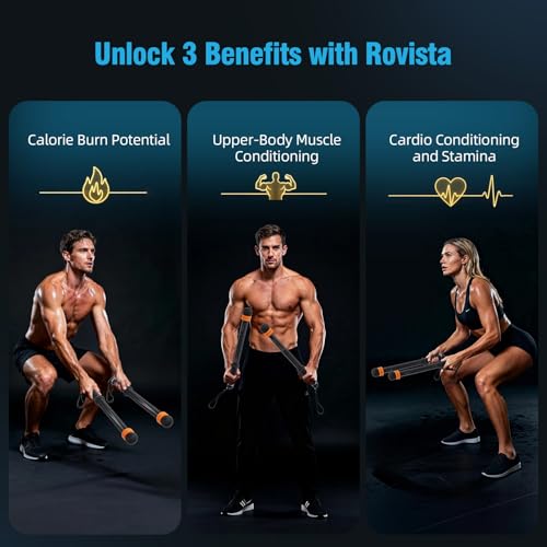 Weighted Cordless Battle Ropes - Adjustable Resistance, Portable - Black