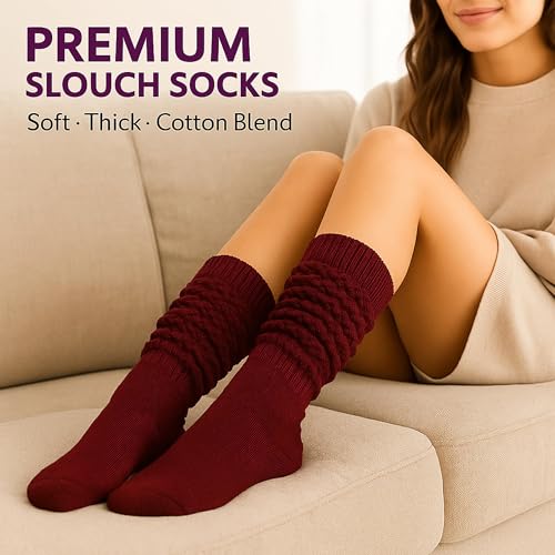 Heavyweight Slouch Crew Socks for Women - Peach, Size 5-10