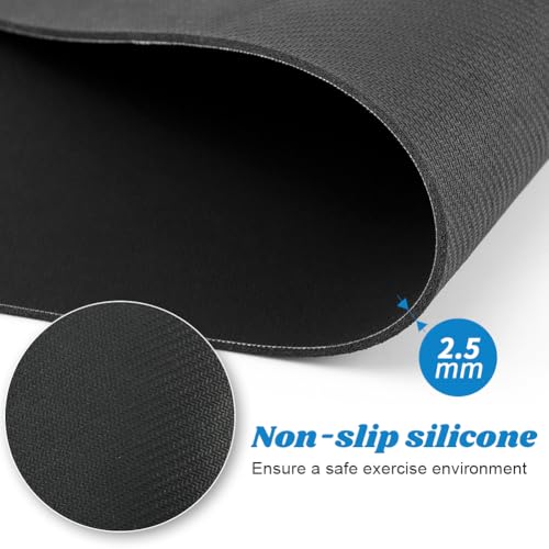 Under Desk Elliptical Mat Non-Slip Rubber Exercise Floor Pad for Home Gym