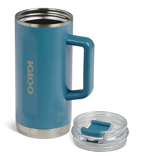 Igloo 36 Oz Stainless Steel Beer Mug - 1L Blue Vacuum-Insulated, Leakproof Lid