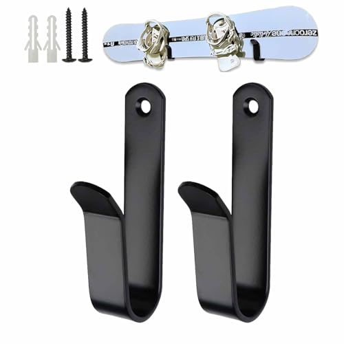 Snowboard Wall Mount & Skateboard Display Rack - 2 PCS Black