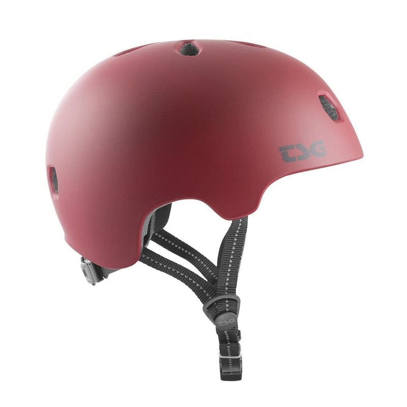 TSG Meta Skate & Bike Helmet w/Dial Fit System | for Cycling, BMX, Skateboarding, Rollerblading, Roller Derby, E-Boarding, E-Skating, Longboarding, Vert, Park, Urban (Satin Oxblood, S/M 54-57 cm)