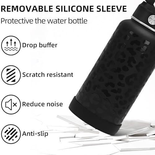 Straw Lid & Silicone Boot for Hydro Flask Wide Mouth - Black