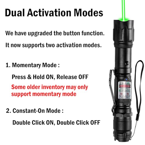 Rechargeable Green Laser Pointer - High Power Long Distance Flashlight