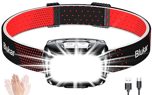 Blukar Rechargeable LED Headlamp Black 2000L Super Bright Headlight & Flashlight