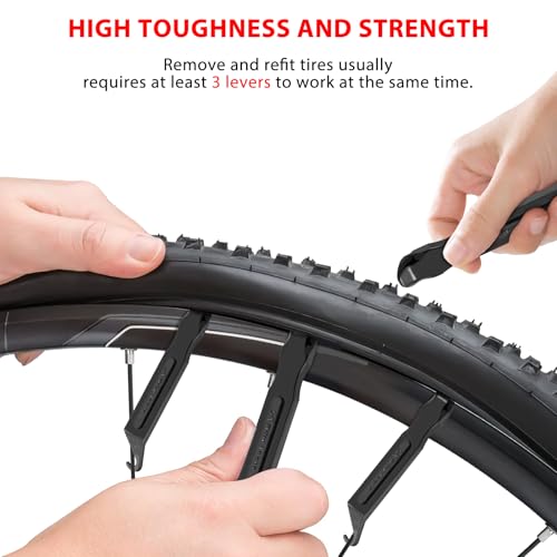 Bicycle Tire Levers - Ultra Strong PC Plastic Tool Set of 4 - Black