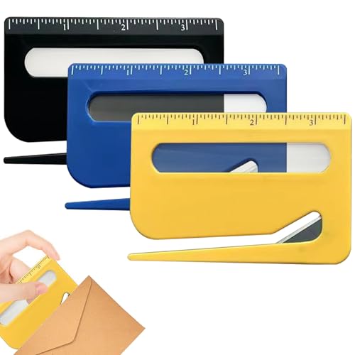 3-in-1 Letter Opener with Built-In Ruler & Magnifier - 3pcs Set B