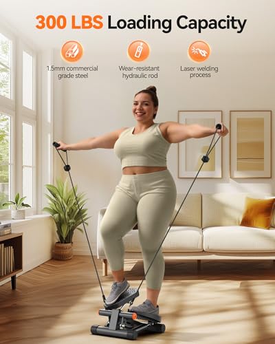 Mini Stepper with Resistance Bands & LCD Monitor - 300LBS Capacity