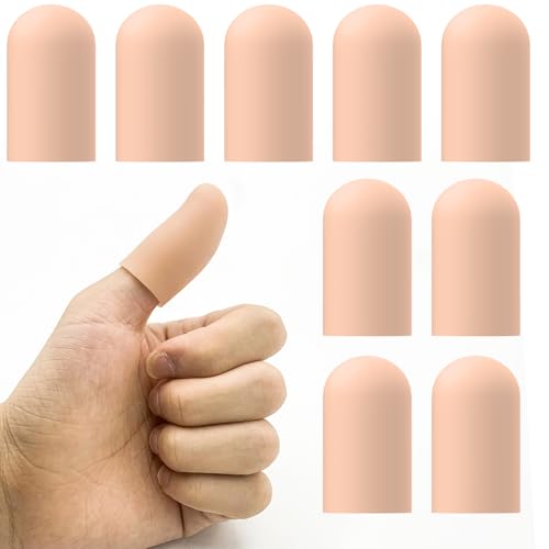 10 Pack Silicone Gel Finger Cots - Protective Thumb Caps for Pain Relief