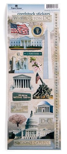 Washington DC Monuments Cardstock Sticker Sheet - 1 Sheet
