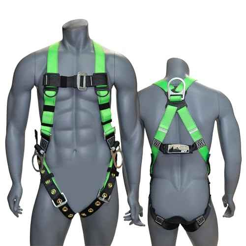 AFP Universal Full-Body Fall Protection Safety Harness w/ 3 D-Rings and Tongue Buckle Legs