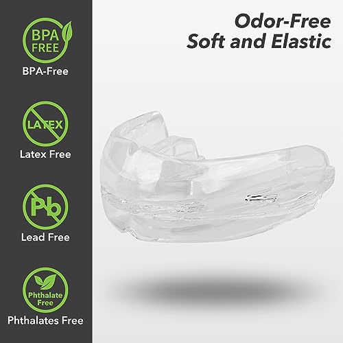 Soft Mouth Guard for Sports - Youth & Adult, Colourless/Strapless