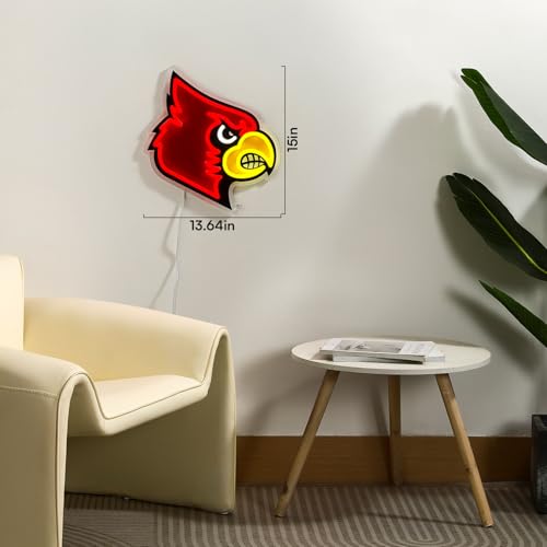 Louisville Cardinals LED Neon Sign – 13.64" W x 15" H with Dimmer