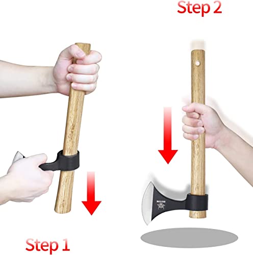 WICING Throwing Axes 3 Pack - 16.2-inch High Carbon Steel & Wooden Handles - for Axe Throwing Recreation & Competition - Throwing Tomahawks - 3P
