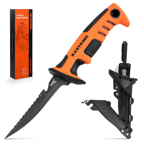 KastKing 5" Bait Knife for Fishing - Dual-Edge Salmon & Bait Cutter