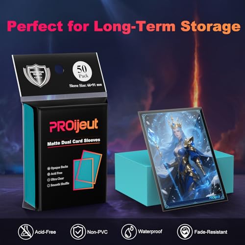 200 Pack Dual Matte Trading Card Sleeves - Glacier Blue