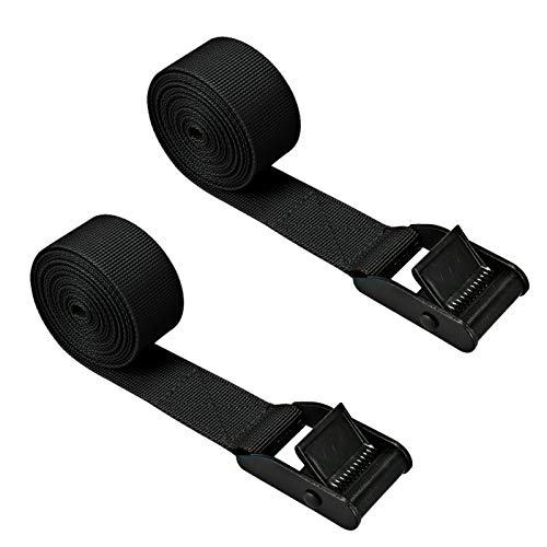 Heavy Duty Tie Down Straps 1" x 6.5 ft - 2pcs Black